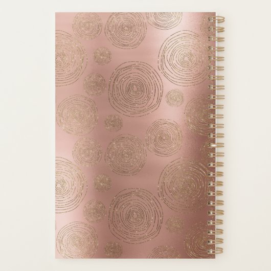 Roos Gold en gepersonaliseerde glitter-planner Planner (Achterkant)