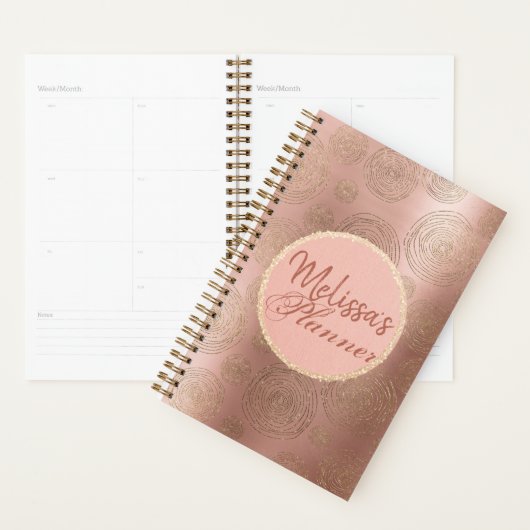 Roos Gold en gepersonaliseerde glitter-planner Planner (Display)