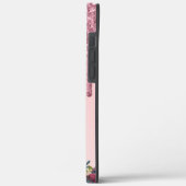 Roos Gold en Glitter Drips Monogramed Case-Mate iPhone Case (Achterkant / Links)