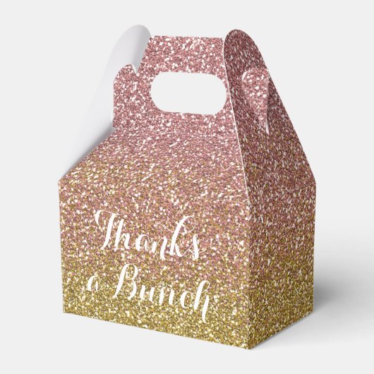 Roos Gold en Glitter Favor Box Bedankdoosjes (Voorkant Zijde)