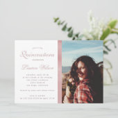 Roos Gold en glitter Quinceanera Fotouitnodiging Kaart (Staand voorkant)