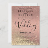 Roos Gold en Gold Glitter Kaart (Voorkant)