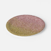 Roos Gold en Gold Glitter Paper Borden Papieren Bordje (Gekanteld)