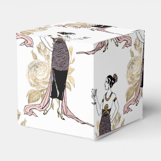 Roos Gold en goudwijn Bedankdoosjes (Achterkant)