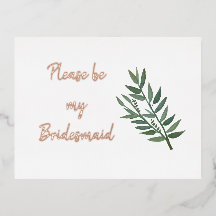 Roos Gold en Greenery Bridesmaid Voorstel Echt