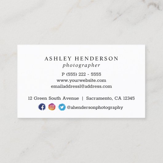 Roos Gold en grijs | Visitekaartjes voor fotografi (Achterkant)