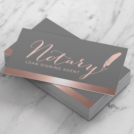 Roos Gold en grijs voor de ondertekening van een l Visitekaartje