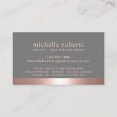 Roos Gold en grijs voor de ondertekening van een l Visitekaartje (Achterkant)