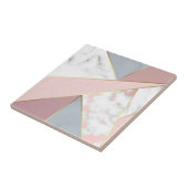 Roos Gold en grijze marmer Tegeltje (Zijkant)