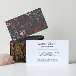 Roos Gold en halfgrijze honden plakken afdrukken Visitekaartje
