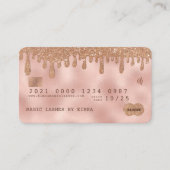 Roos Gold en koper Glitter Luxury kredietstijl Visitekaartje (Voorkant)