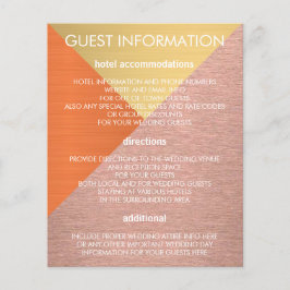 Roos Gold en koperen moderne bruiloft Info Invoege Flyer