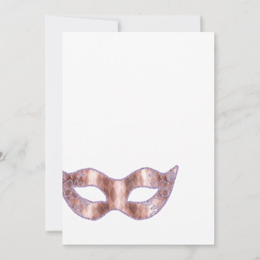 Roos Gold en Lila Glitter Princess Quinceañera Kaart (Achterkant)