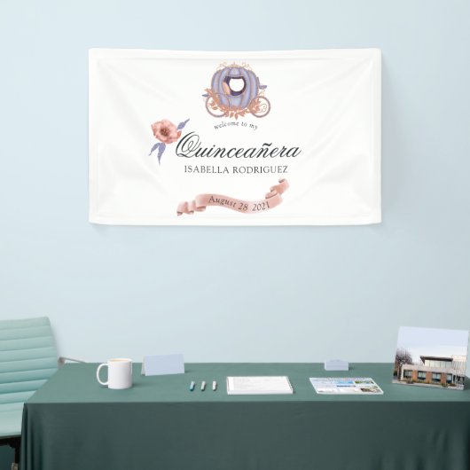 Roos Gold en Lila Glitter Princess Quinceañera Spandoek (Beurs)