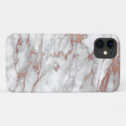 Roos Gold en Marble iPhone Case (Achterkant (horizontaal))
