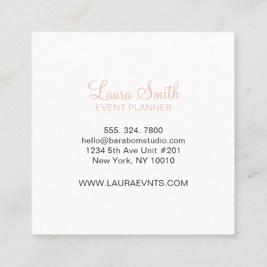 Roos Gold en marine | Afbeelding minimalistisch ci Vierkante Visitekaartje (Achterkant)