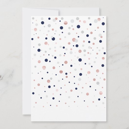 Roos Gold- en marineloons Moderne verjaardag Kaart (Achterkant)