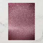 Roos Gold- en marinesurvebindblauw Folie Uitnodiging (Achterkant)