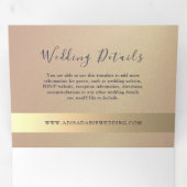 Roos Gold en marinevriendelijke triviale uitnodigi Drieluik Uitnodiging (Binnenzijde eerst)