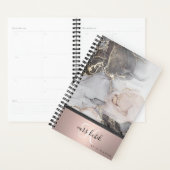 Roos Gold- en marmer-monogram leraar Planner (Display)