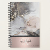 Roos Gold- en marmer-monogram leraar Planner (Voorkant)