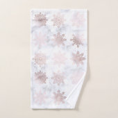 Roos Gold en marmer Snowflake kerstpatronen Bad Handdoek (Handdoek)