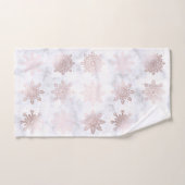 Roos Gold en marmer Snowflake kerstpatronen Bad Handdoek (Handdoek)