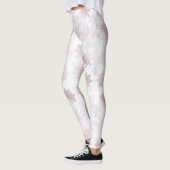 Roos Gold en marmer Snowflake kerstpatronen Leggings (Links)