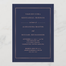 Roos Gold en Midnight Blue | repetitie diner Kaart