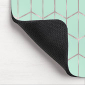 Roos Gold en Mint Chic Hexagon Geometrische gram Muismat (Hoek)