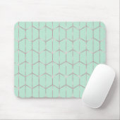 Roos Gold en Mint Chic Hexagon Geometrische gram Muismat (Met muis)