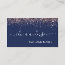 Roos Gold en Navy Blue Glitter Hair Makeup Salon