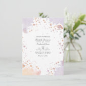 Roos Gold en pasta Paars Verf QR Code Weddenschap Kaart (Staand voorkant)