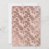 Roos Gold en Pink Blush Rozen Verlovingsfeest Kaart (Achterkant)