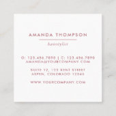 Roos Gold en Pink Unicorn Haarstylist Mediapictogr Vierkante Visitekaartje (Achterkant)