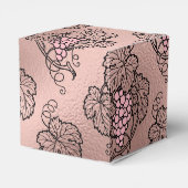 Roos Gold en Pink Wine Theme Bedankdoosjes (Achterkant)