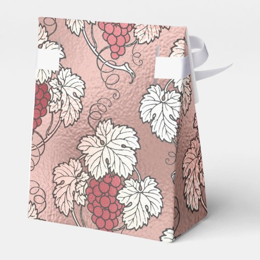 Roos Gold en Pink Wine Theme Bedankdoosjes (Achterkant)