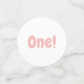 Roos Gold en roze ballon nummer 1e verjaardag Confetti (Kleine voorkant)