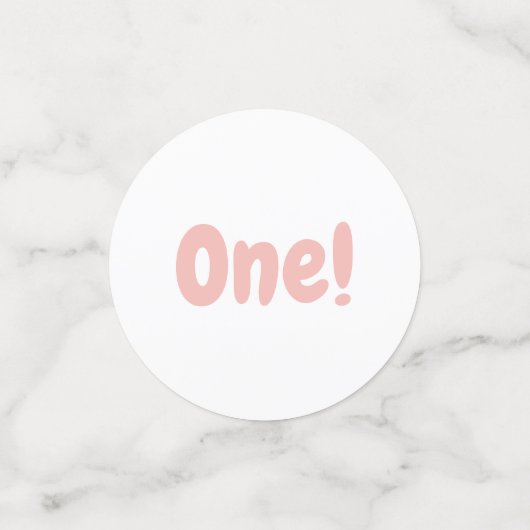 Roos Gold en roze ballon nummer 1e verjaardag Confetti (Kleine voorkant)