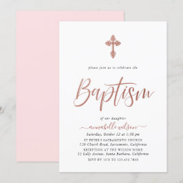 Roos Gold en roze baptisme Kaart