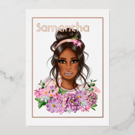 Roos Gold en Roze Birthday Party Folie Uitnodiging