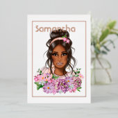 Roos Gold en Roze Birthday Party Folie Uitnodiging (Staand Voorkant)