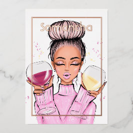 Roos Gold en Roze Birthday Party Folie Uitnodiging