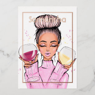 Roos Gold en Roze Birthday Party Folie Uitnodiging