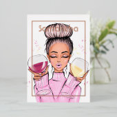 Roos Gold en Roze Birthday Party Folie Uitnodiging (Staand Voorkant)