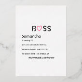 Roos Gold en Roze Birthday Party Folie Uitnodiging (Achterkant)