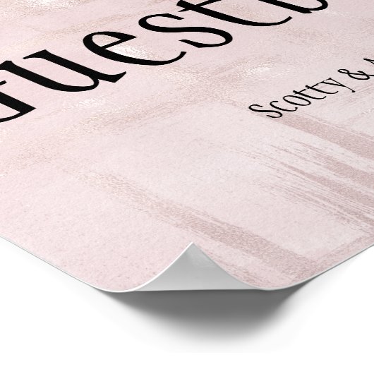 Roos Gold en roze bruiloft Poster (Hoek)