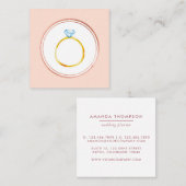 Roos Gold- en roze diamantbindplanner Vierkante Visitekaartje (Voorkant / Achterkant)