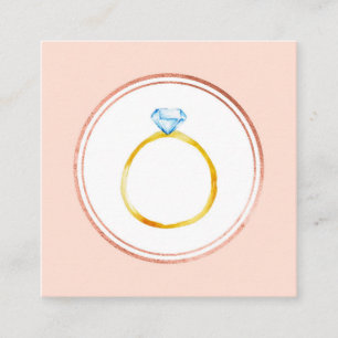 Roos Gold- en roze diamantbindplanner Vierkante Visitekaartje