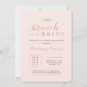 Roos Gold en roze | Elegant Wedding Bridal Brunch Kaart (Voorkant)